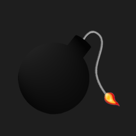 Bombe mit brennender Lunte