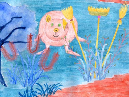 Farmer auf Bockmist, campesino en Bober&iacute;as, farmer on Rubbish;